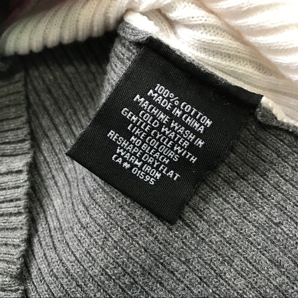 Beechers Brook Turtleneck Colorblock Shirt Raglan Sleeve Gray White Pink - Picture 4 of 7